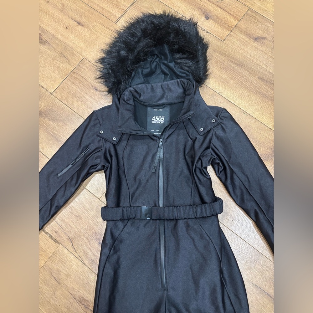 ASOS 4505 Ski & Snow Belted Slim Leg Fur Hood Ski Suit - Picture 2 of 13